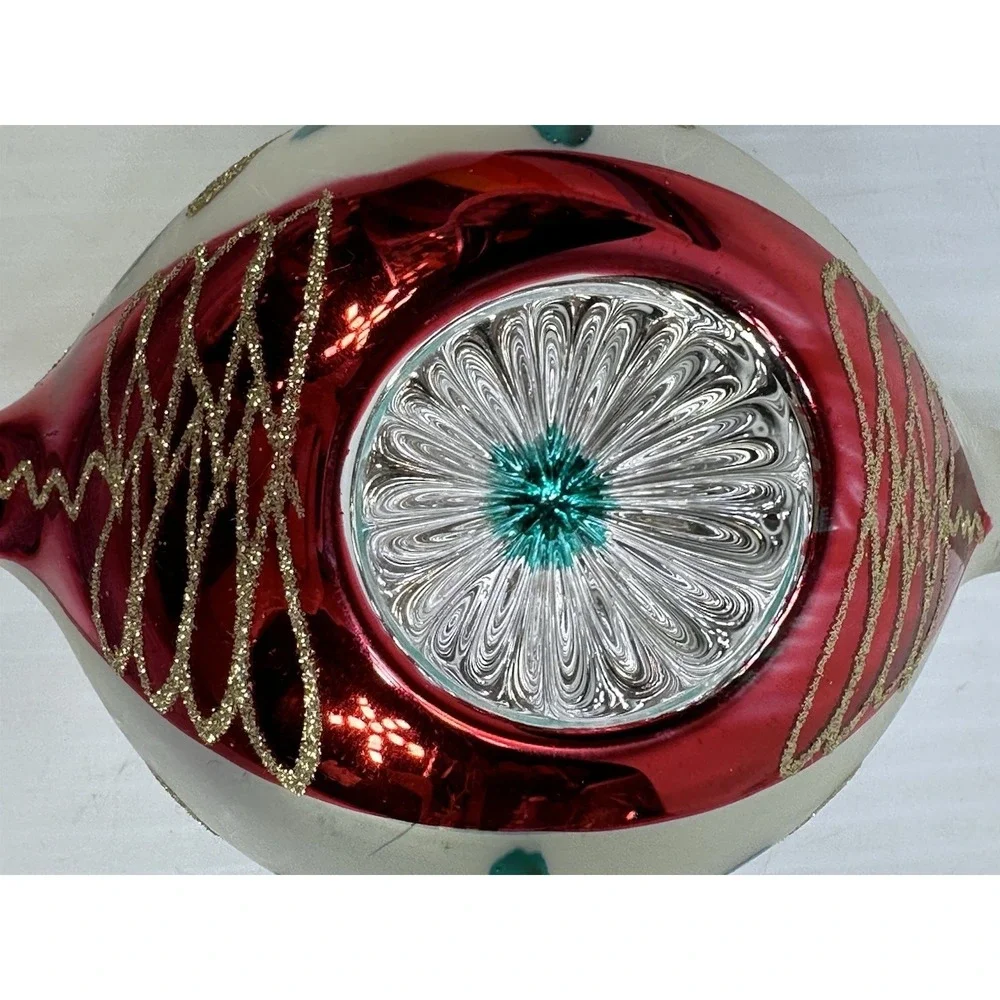 XL  Vintage  Mercury Glass Christmas Ornament   5.5